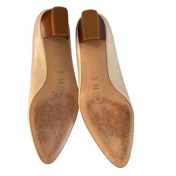 Carvela Plus womens shoes cream all leather pump 2’ block heel - Picture 7 of 10